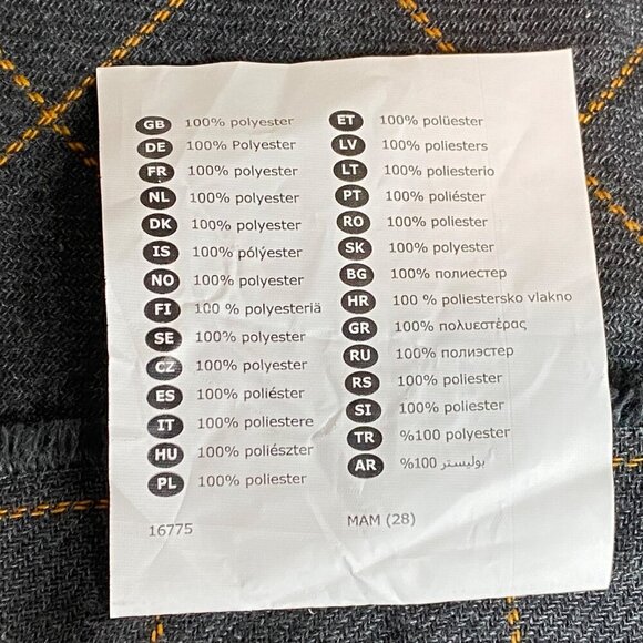 Ikea Varkrage Windowpane Plaid Throw Blanket Lightweight Gray Orange 45" x 65" - Picture 7 of 9